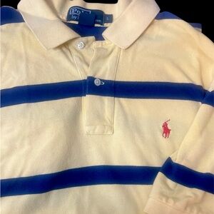Polo Ralph Lauren Cream and Blue Striped Shirt